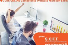 ÎN DERULARE: A treia serie a cursului on-line Competențe avansate Microsoft Excel, organizat de C.C.I. Maramureș în cadrul S.O.F.T.